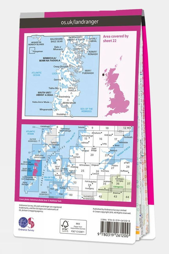  Landranger Map 22 Benbecula And South Uist