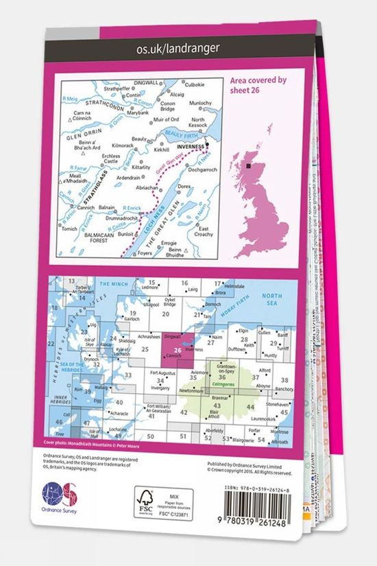  Ordnance Survey Landranger Map 26 Inverness And Loch Ness