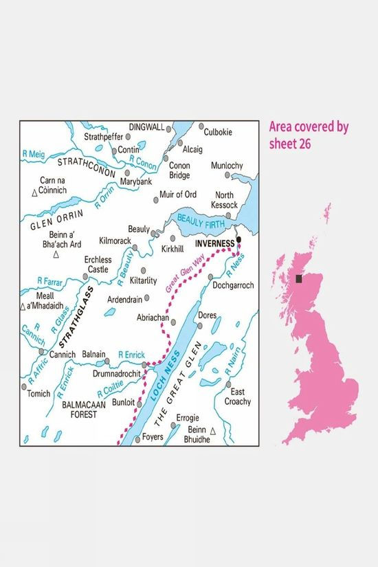  Ordnance Survey Landranger Map 26 Inverness And Loch Ness
