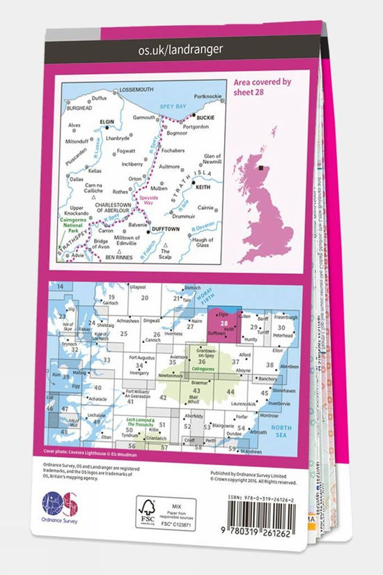  Landranger Map 28 Elgin And Dufftown