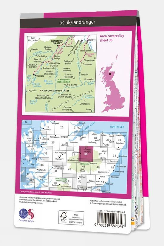  Ordnance Survey Landranger Map 36 Grantown And Aviemore