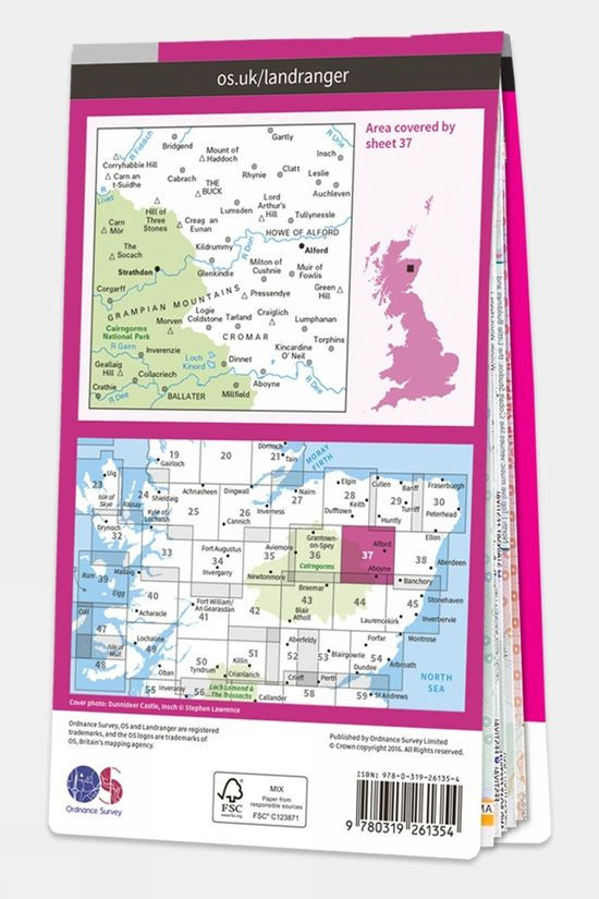  Ordnance Survey Landranger Map 37 Strathdon And Alford