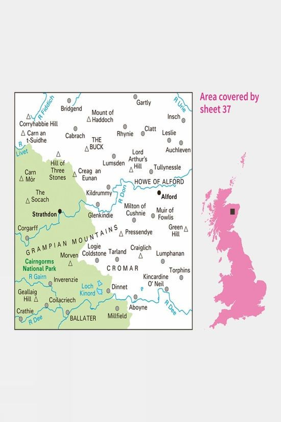  Ordnance Survey Landranger Map 37 Strathdon And Alford