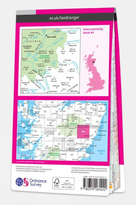  Ordnance Survey Landranger Map 44 Ballater And Glen Clova