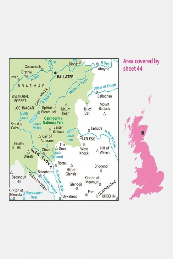  Ordnance Survey Landranger Map 44 Ballater And Glen Clova