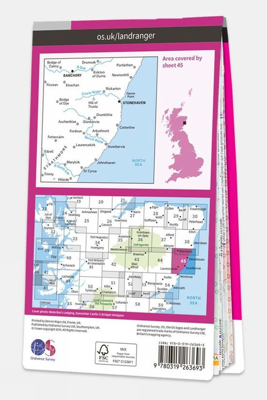  Ordnance Survey Landranger Map 45 Stonehaven And Banchory