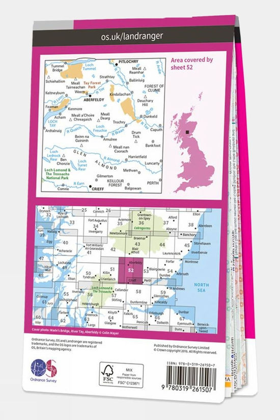  Landranger Map 52 Pitlochry And Crieff
