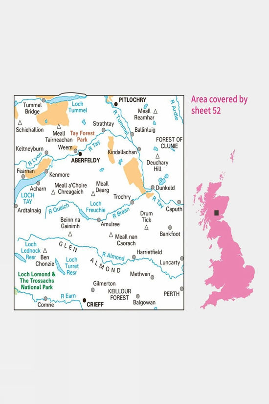  Landranger Map 52 Pitlochry And Crieff