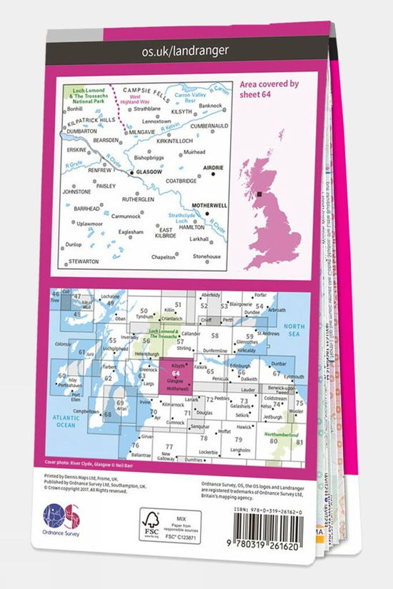  Landranger Map 64 Glasgow