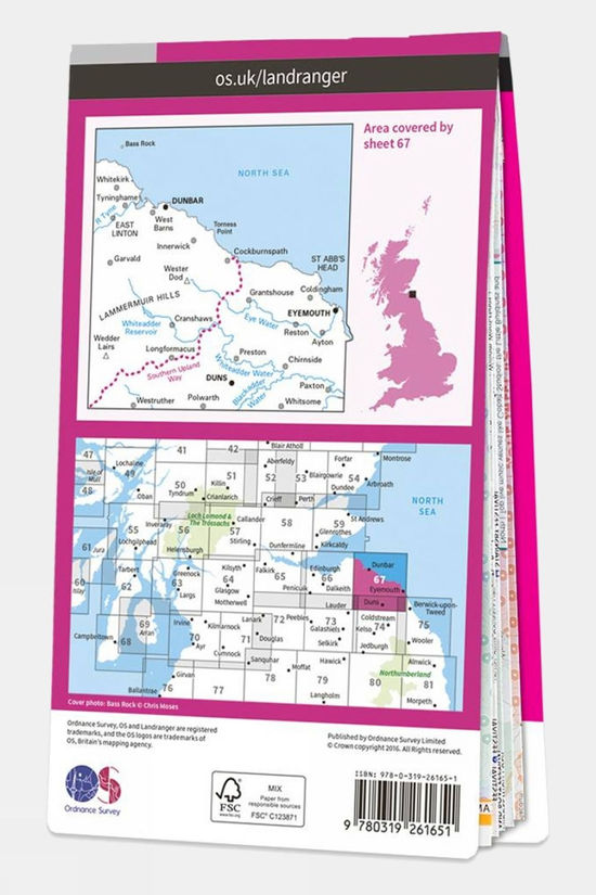  Landranger Map 67 Duns, Dunbar And Eyemouth