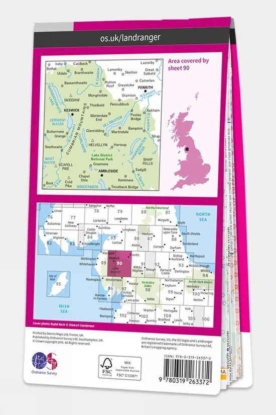  Landranger Map 90 Penrith And Keswick