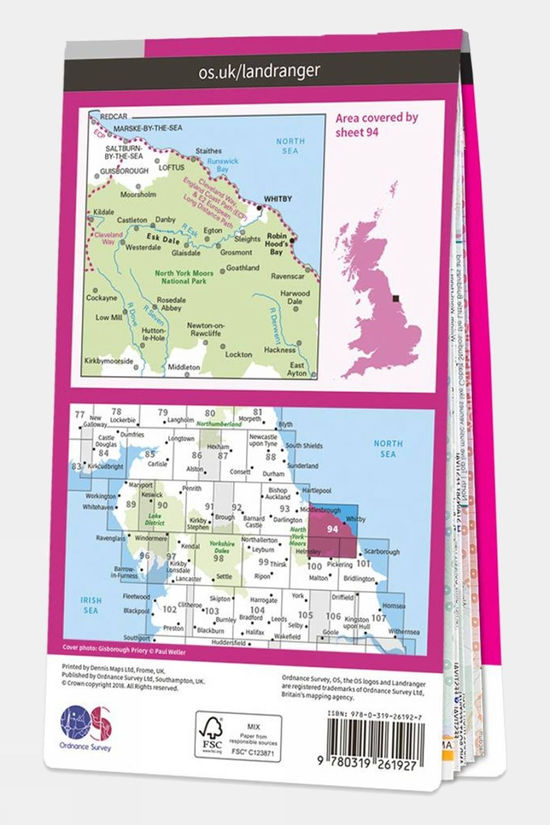  Landranger Map 94 Whitby And Esk Dale