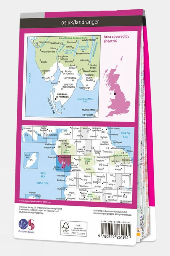  Landranger Map 96 Barrow-in-Furness And South Lakeland