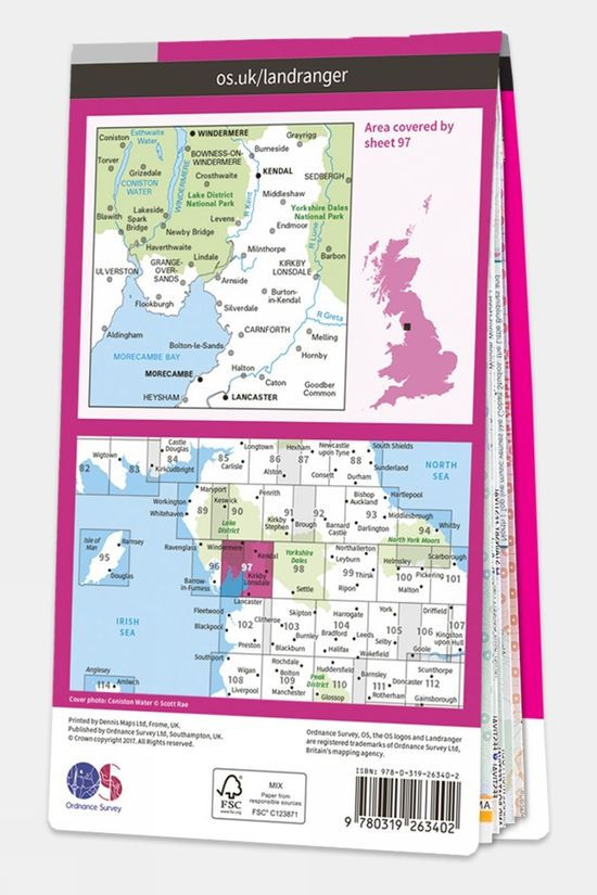  Ordnance Survey Landranger Map 97 Kendal And Morecambe