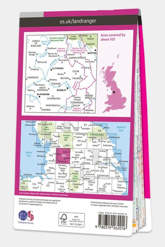  Ordnance Survey Landranger Map 103 Blackburn And Burnley
