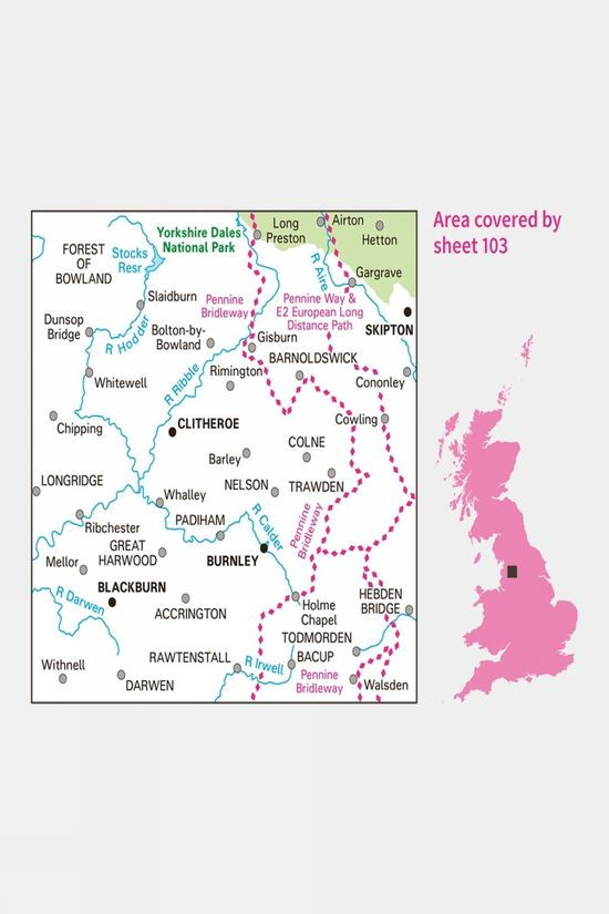  Ordnance Survey Landranger Map 103 Blackburn And Burnley