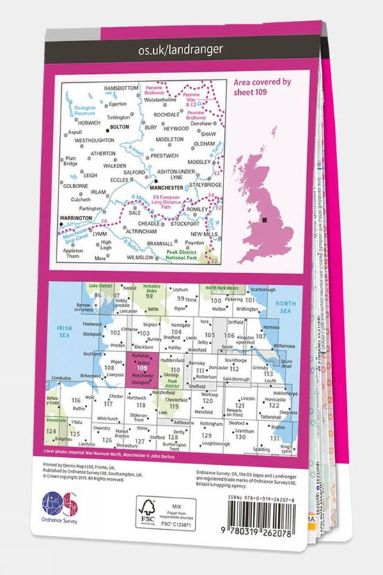  Landranger Map 109 Manchester