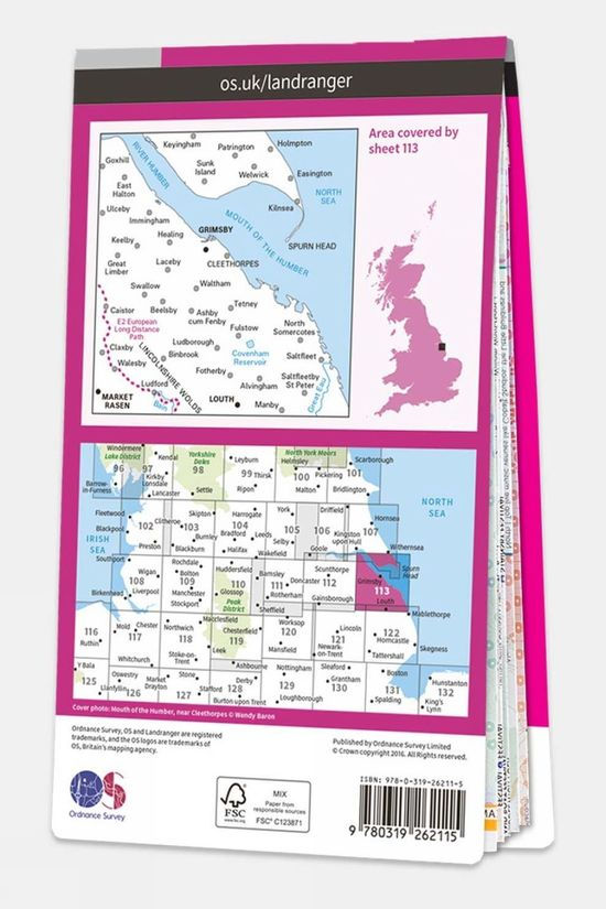  Ordnance Survey Landranger Map 113 Grimsby