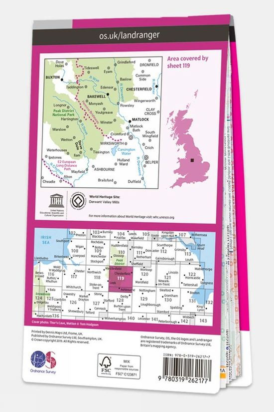  Ordnance Survey Landranger Map 119 Buxton And Matlock