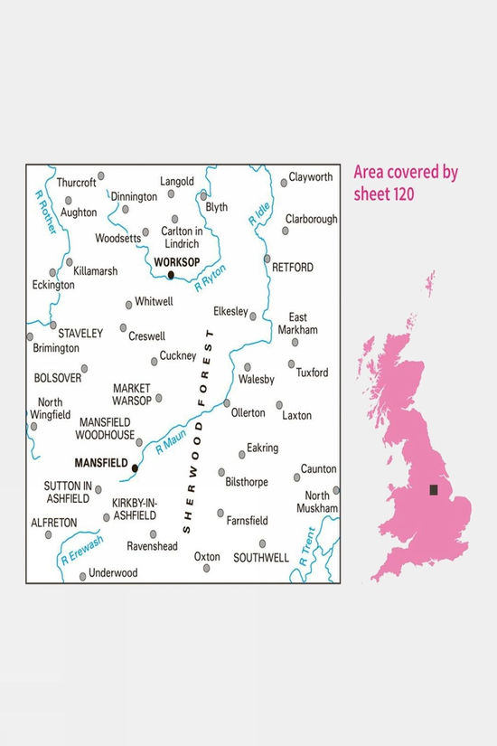  Landranger Map 120 Mansfield And Worksop