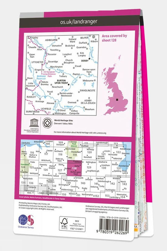  Landranger Map 128 Derby And Burton Upon Trent