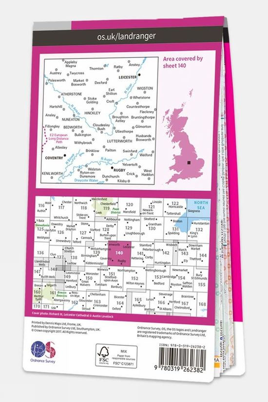  Ordnance Survey Landranger Map 140 Leicester, Coventry And Rugby