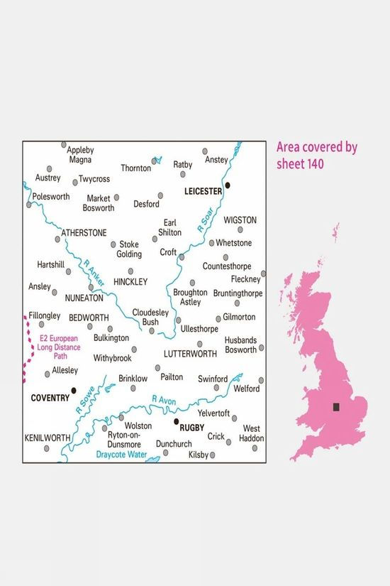  Ordnance Survey Landranger Map 140 Leicester, Coventry And Rugby