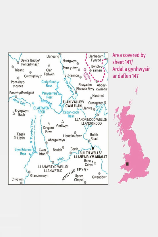  Landranger Map 147 Elan Valley And Builth Wells 