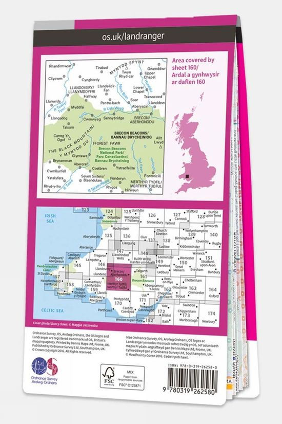  Ordnance Survey Landranger Map 160 Brecon Beacons