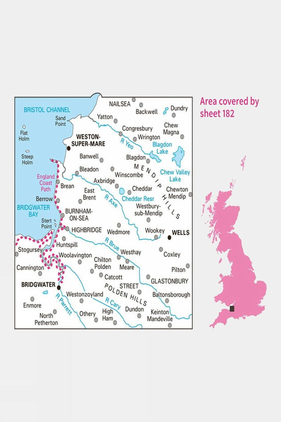  Landranger Map 182 Weston-super-Mare