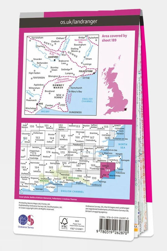  Landranger Map 189 Ashford And Romney Marsh