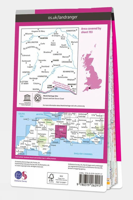  Landranger Map 193 Taunton And Lyme Regis
