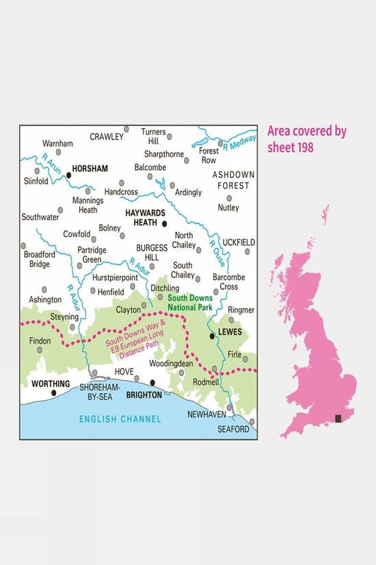  Ordnance Survey Landranger Map 198 Brighton And Lewes
