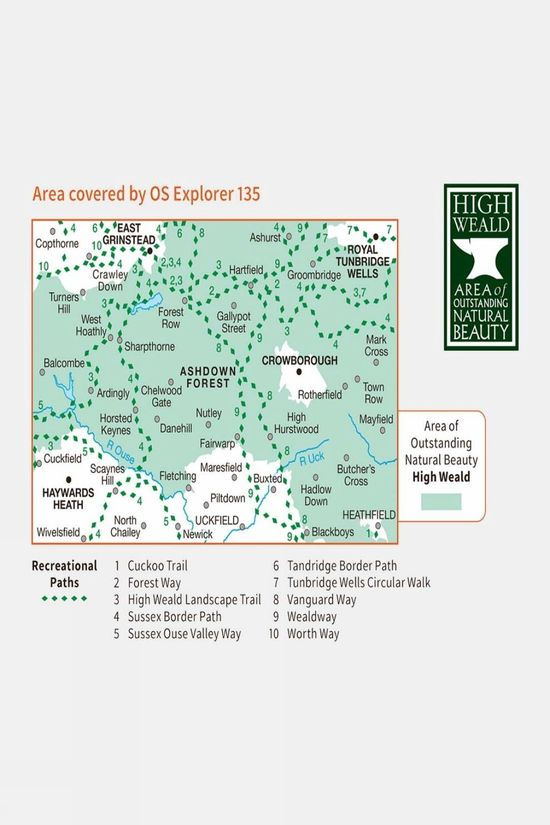  Ordnance Survey Active Explorer Map 135 Ashdown Forest