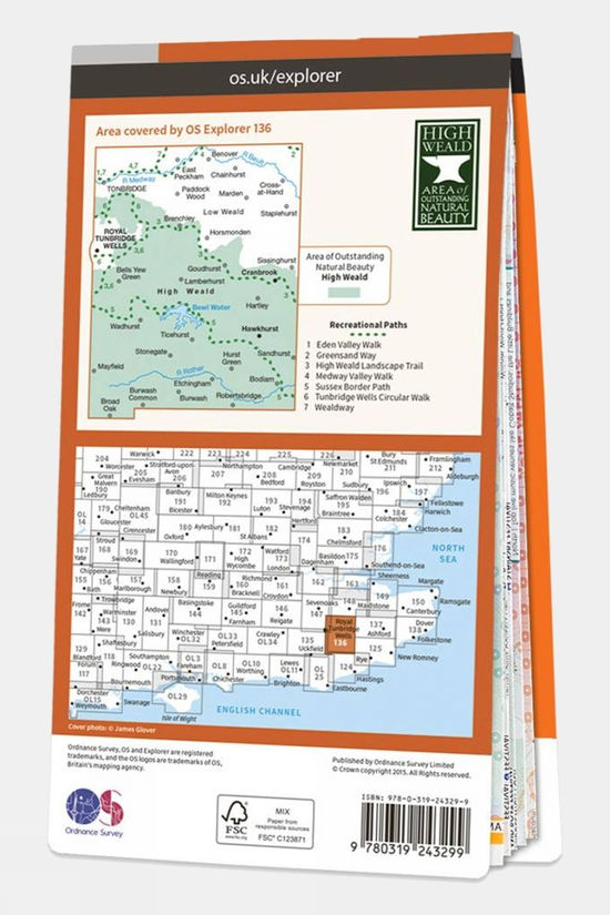  Active Explorer Map 136 High Weald