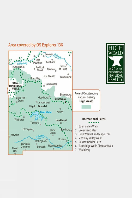  Active Explorer Map 136 High Weald