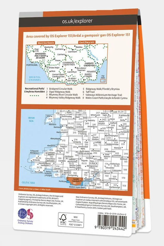  Active Explorer Map 151 Cardiff And Bridgend