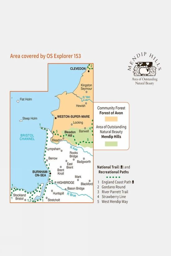  Active Explorer Map 153 Weston-super-Mare And Bleadon Hill