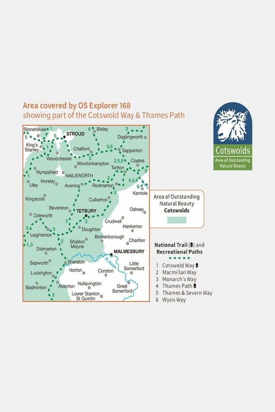  Active Explorer Map 168 Stroud, Tetbury And Malmesbury