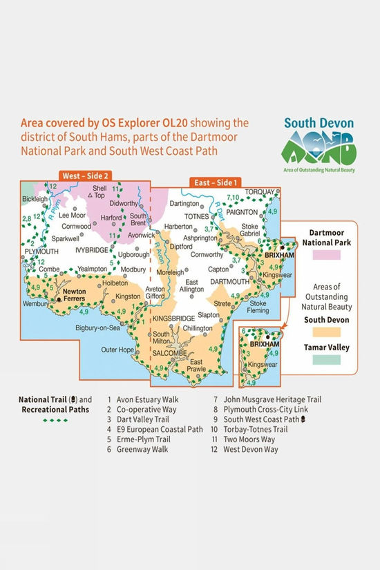  Active Explorer Map OL20 South Devon