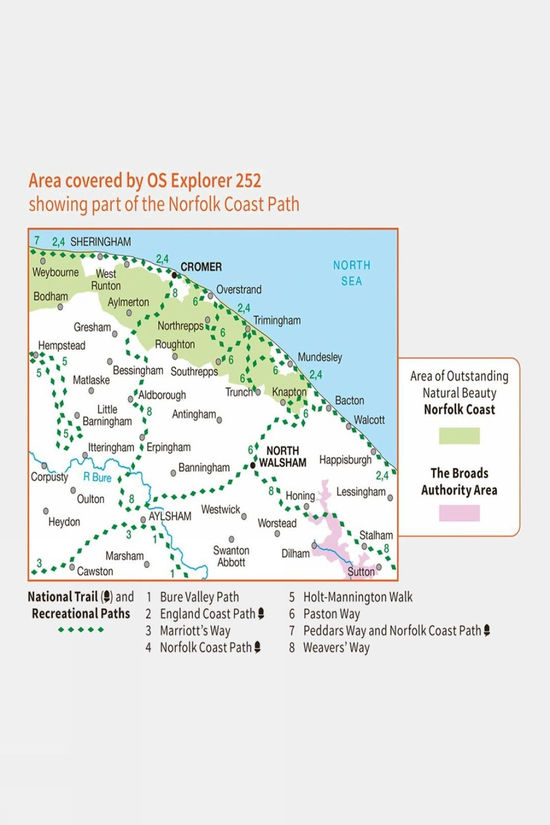  Active Explorer Map 252 Norfolk Coast East