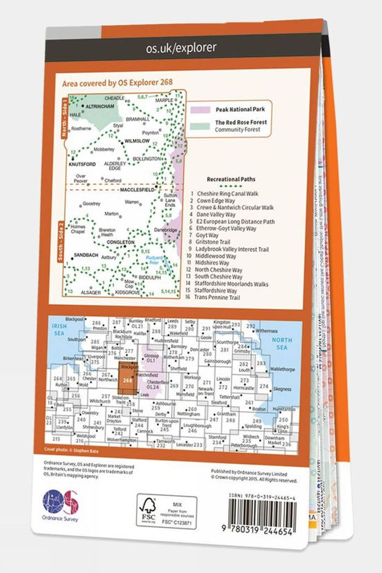  Active Explorer Map 268 Wilmslow, Macclesfield And Congleton