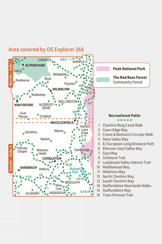  Active Explorer Map 268 Wilmslow, Macclesfield And Congleton