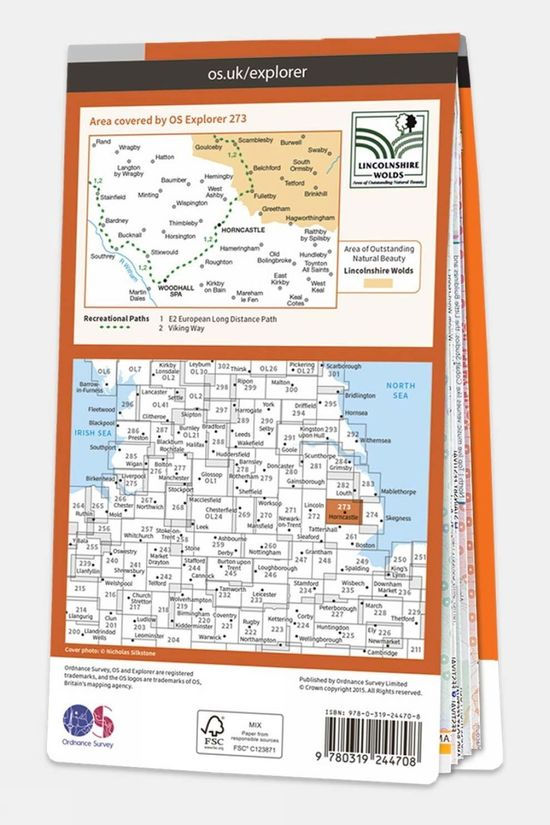  Active Explorer Map 273 Lincolnshire Wolds South