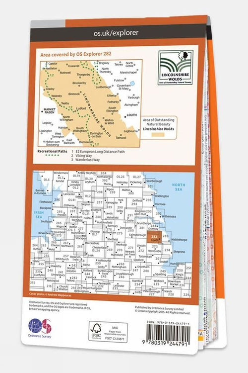  Active Explorer Map 282 Lincolnshire Wolds North