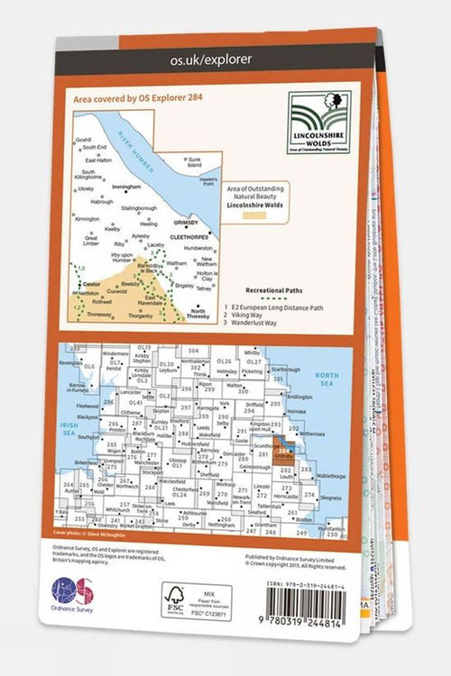  Active Explorer Map 284 Grimsby, Cleethorpes And Immingham
