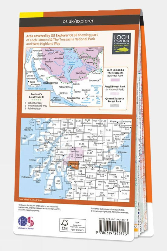  Active Explorer Map OL38 Loch Lomond South