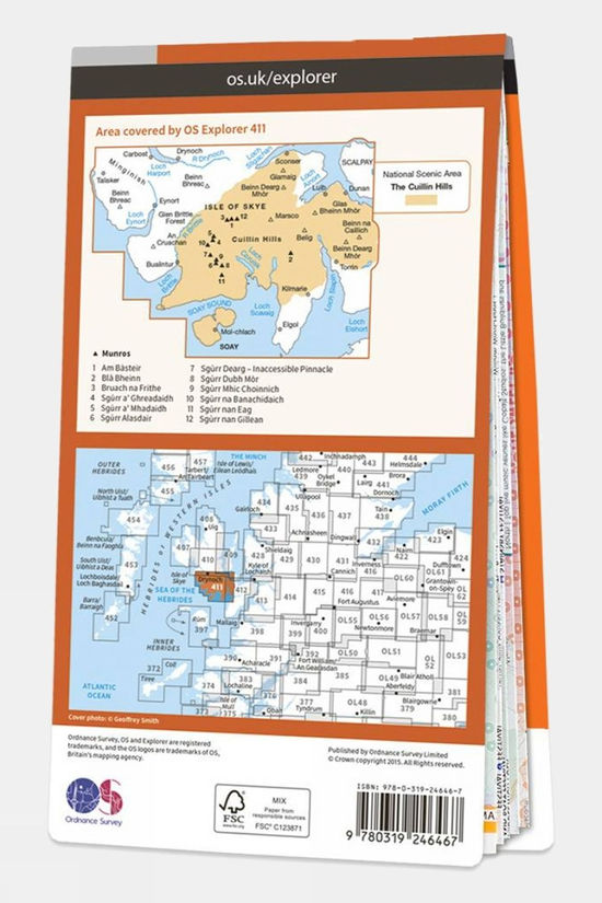  Active Explorer Map 411 Skye - Cuillin Hills