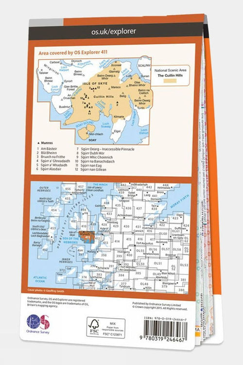  Active Explorer Map 411 Skye - Cuillin Hills