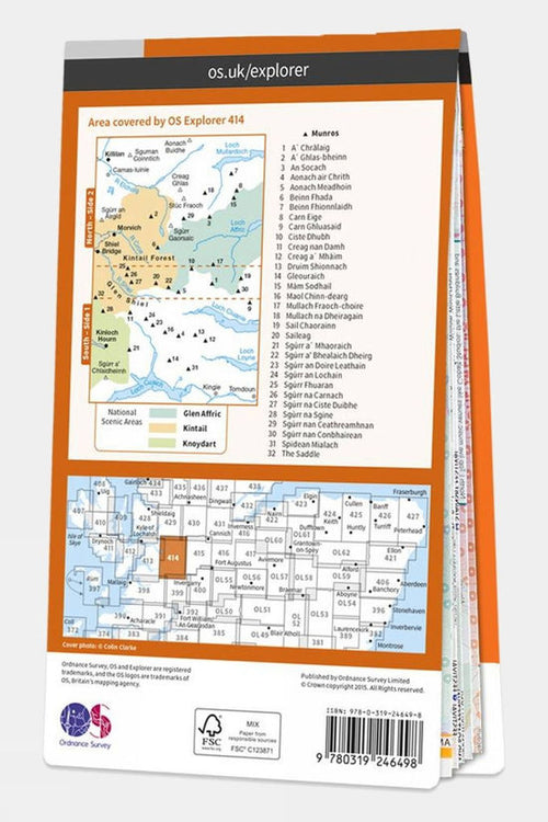  Active Explorer Map 414 Glen Shiel And Kintail Forest